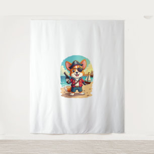 German Shepherd Dog Pirate Tapestry