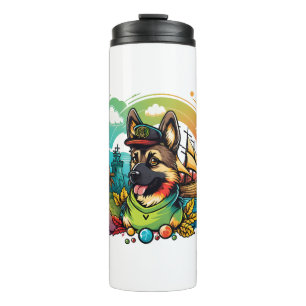 German Shepherd Dog Pirate Thermal Tumbler