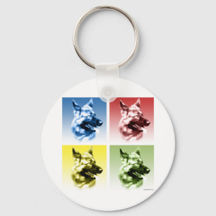 German Shepherd Dog Pop Art Keychain