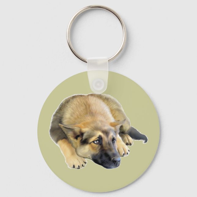 German Shepherd Dog Puppy Keychain (Front)
