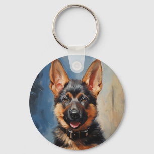 German Shepherd dog puppy Keychain