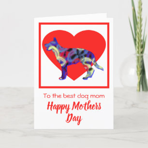 German Shepherd Dog Red Heart Mother’s Day Card