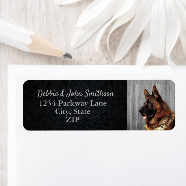 German Shepherd Dog Return Address Animal Cute (Insitu)