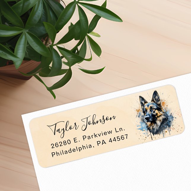German Shepherd Dog Return Address Label (Creator Uploaded)