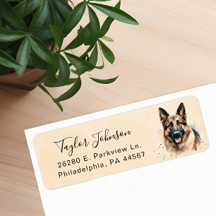 German Shepherd Dog Return Address Label