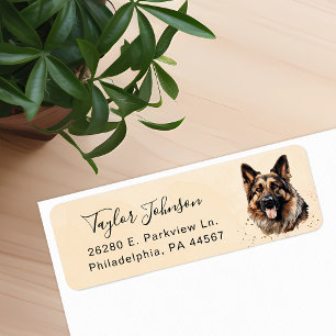 German Shepherd Dog Return Address Label