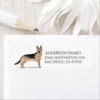 German Shepherd Dog Return Address Label