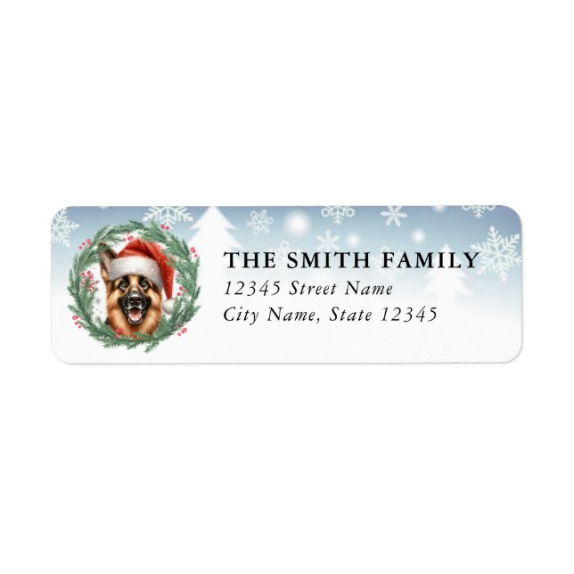 German Shepherd Dog Return Address Labels (Front)