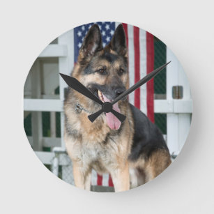 German Shepherd Dog Round Clock