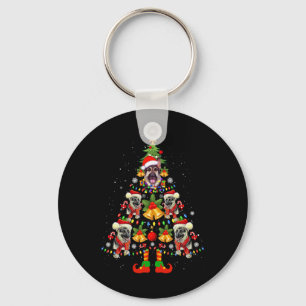 German Shepherd Dog Santa Hat Christmas Tree Xmas Keychain