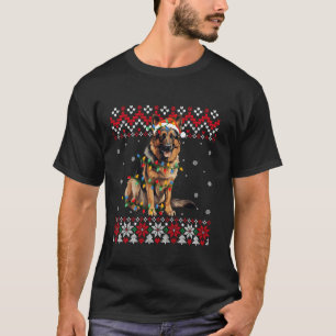 German Shepherd Dog Santa Hat Men Kids Ugly Christ T-Shirt