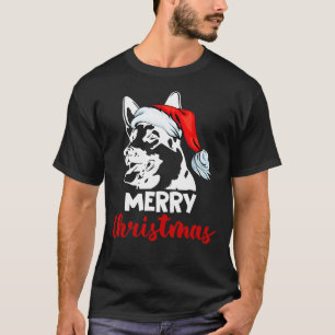 German Shepherd Dog Santa Hat Merry Christmas T-Shirt