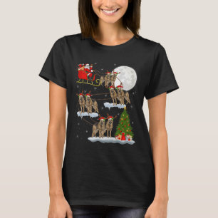 German Shepherd Dog Santa Sleigh Flying Funny Chri T-Shirt