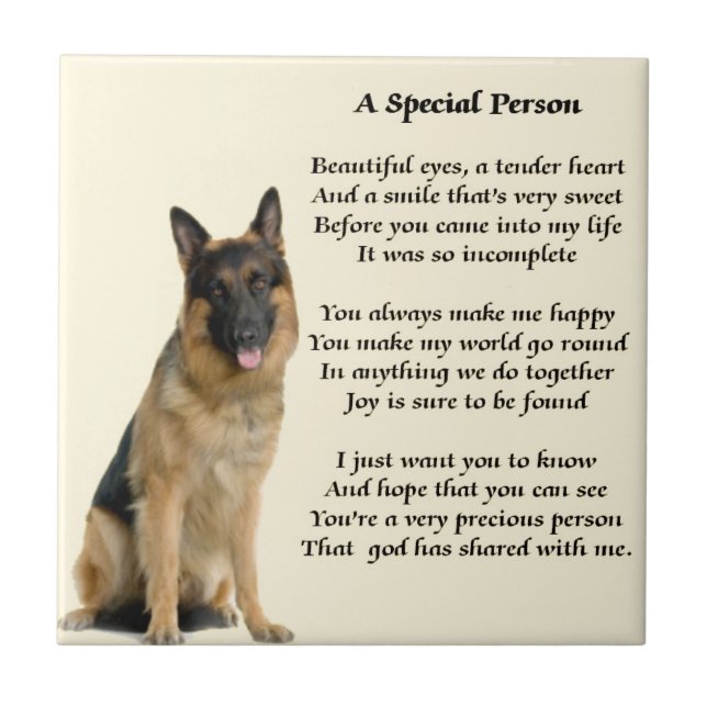 German Shepherd Dog - Special Person Poem Tile (Front)