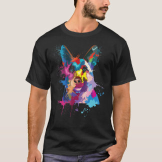 German Shepherd Dog Splash Art T-Shirt