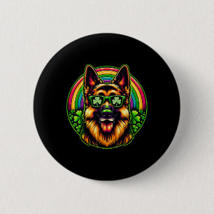 German Shepherd Dog St Patricks Day Rainbow Women  2 Inch Round Button