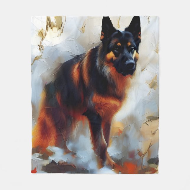 German Shepherd Dog Stunning Portrait  Fleece Blanket (Front)