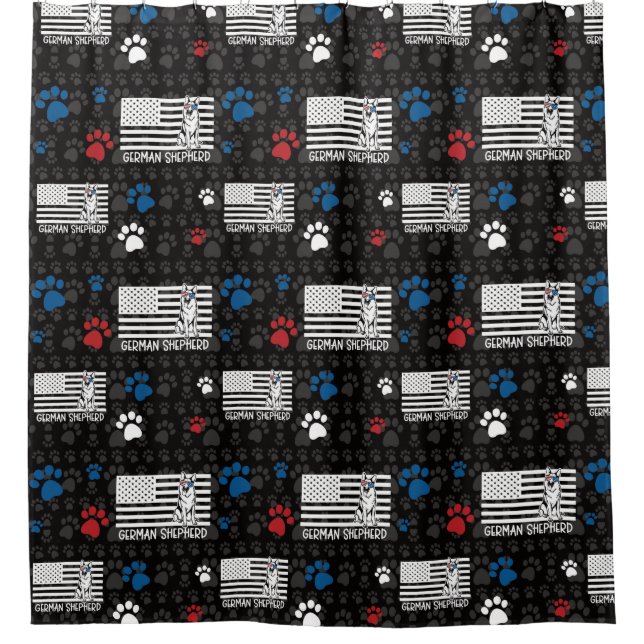 German Shepherd Dog Sunglasses American Flag (Front)