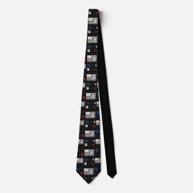 German Shepherd Dog Sunglasses American Flag Tie (Front)