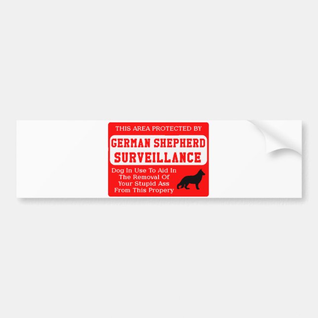 german shepherd dog surveillance bumper sticker (Front)