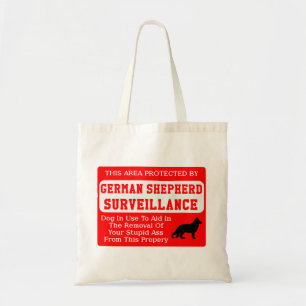 german shepherd dog surveillance tote bag