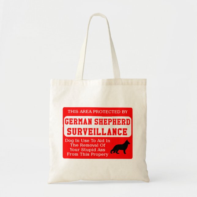german shepherd dog surveillance tote bag (Front)