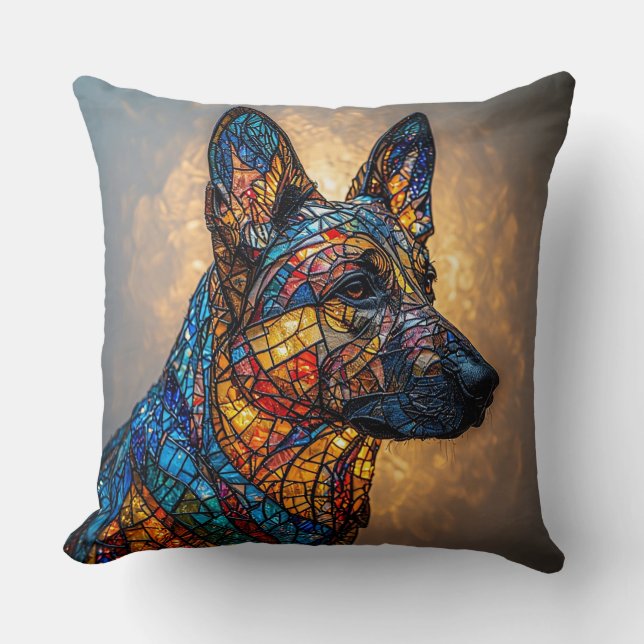 German Shepherd Dog Throw Pillow (Front)