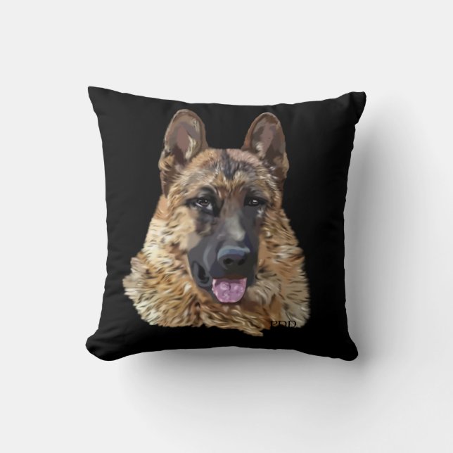 German Shepherd Dog Throw Pillow (Front)