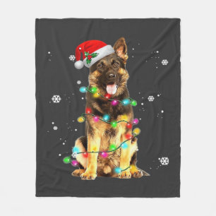 German Shepherd Dog Tree Christmas Sweater Xmas Do Fleece Blanket