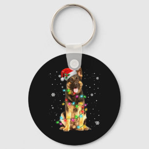 German Shepherd Dog Tree Christmas Sweater Xmas Do Keychain
