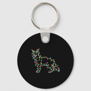 German Shepherd Dog Tree Christmas Sweater Xmas Do Keychain