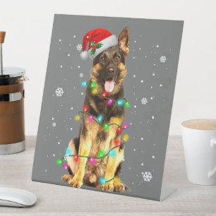 German Shepherd Dog Tree Christmas Sweater Xmas Do Pedestal Sign