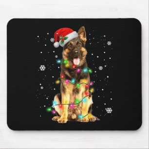 German Shepherd Dog Tree Christmas  Xmas Dogs Gift Mouse Pad