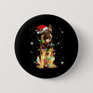 German Shepherd Dog Tree Christmas Xmas Dogs Gifts 2 Inch Round Button