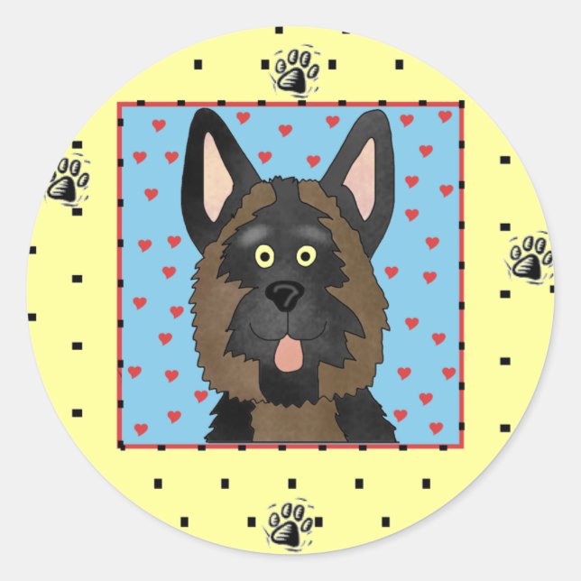 German Shepherd Dog Tshirts and Gifts Classic Round Sticker (Front)