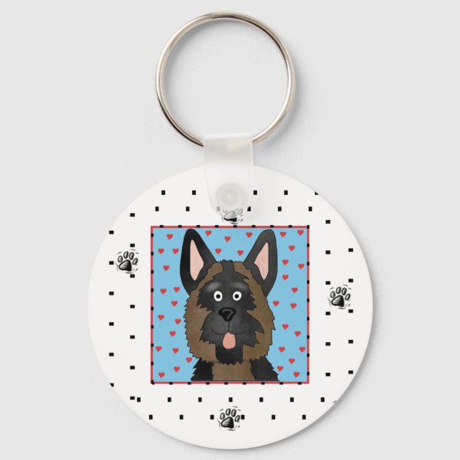 German Shepherd Dog Tshirts and Gifts Keychain (Front)