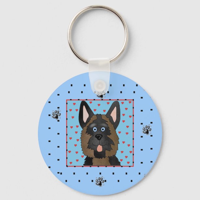German Shepherd Dog Tshirts and Gifts Keychain (Front)