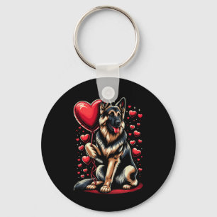 German Shepherd Dog Valentine's Day Dog Owner Vale Keychain