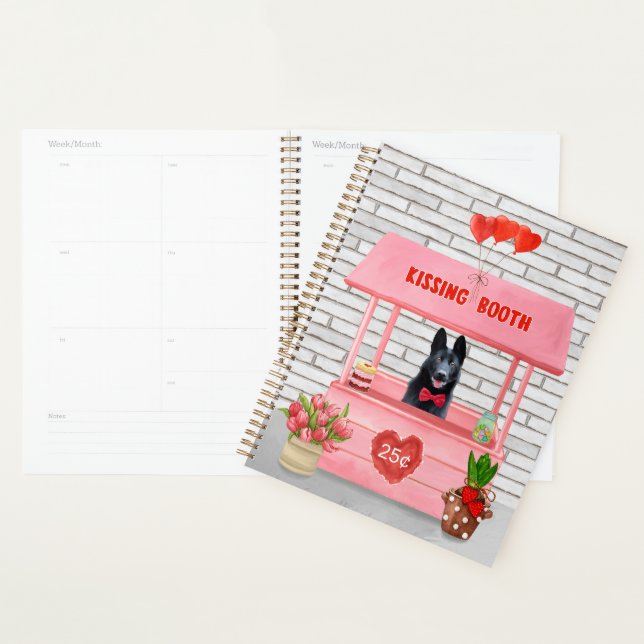 German Shepherd Dog Valentine's Day Kissing Booth Planner (Display)