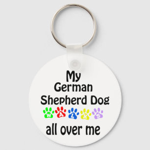 German Shepherd Dog Walks Design Keychain