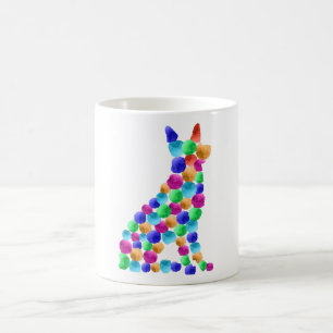 German shepherd dog Watercolor paint dot art Coffee Mug