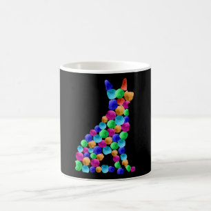 German shepherd dog Watercolor paint dot art Coffee Mug