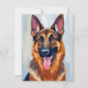 German Shepherd Dog Watercolor Pet Thank You Card