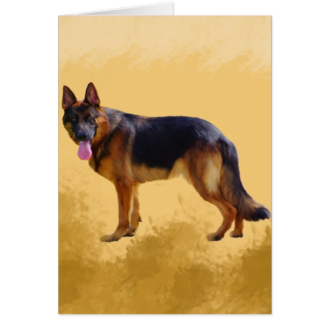 German Shepherd Dog Watercolor Portrait (Front)