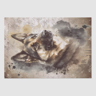 German Shepherd Dog Watercolor Tissue Paper