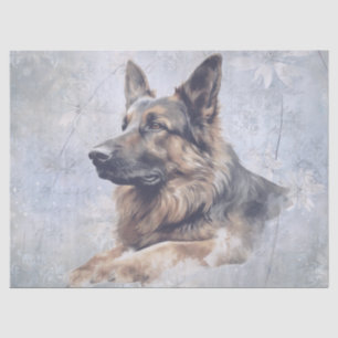 German Shepherd Dog Watercolor Tissue Paper