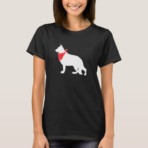 German Shepherd Dog Wearing Red Bandana T-Shirt