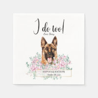 German Shepherd Dog Wedding Cocktail Napkins