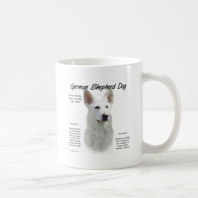 German Shepherd Dog (wht) History Design Coffee Mug (Right)