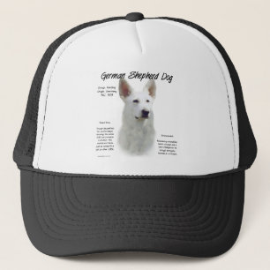 German Shepherd Dog (wht) History Design Trucker Hat